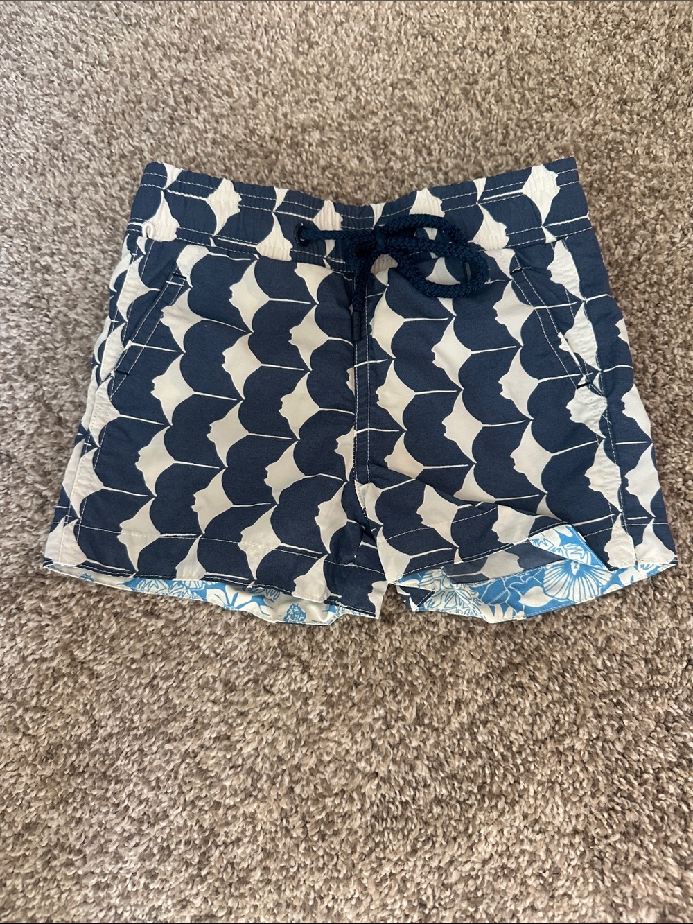 The Rocks Push Navy and White Patterned Swim Shorts from Sydney Australia